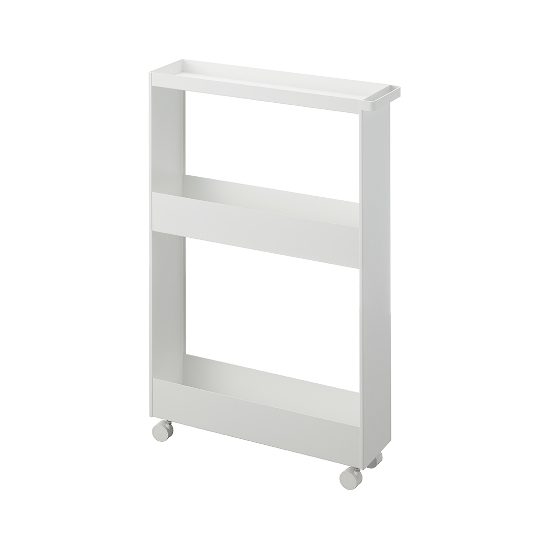 キャスター付きスリムワゴン タワー 3段 ホワイト