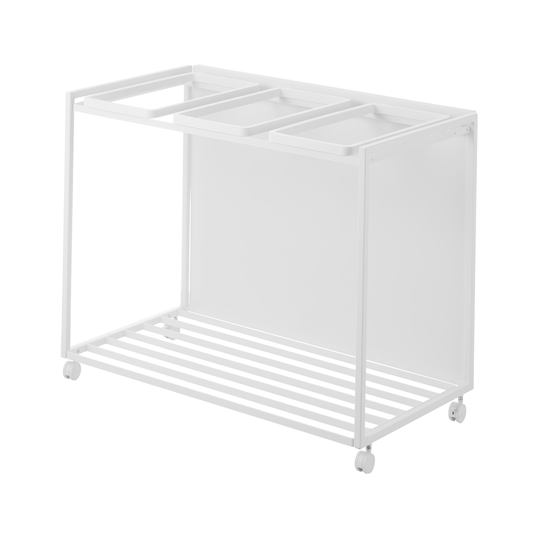 目隠し分別ダストワゴン タワー 45L 3分別 ホワイト