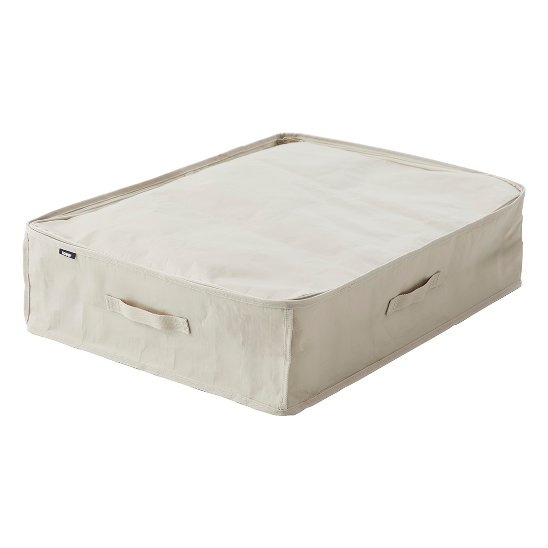 ポリエチレンシート ソファ&ベッド下収納ケース タワー 2個組 ライトグレー