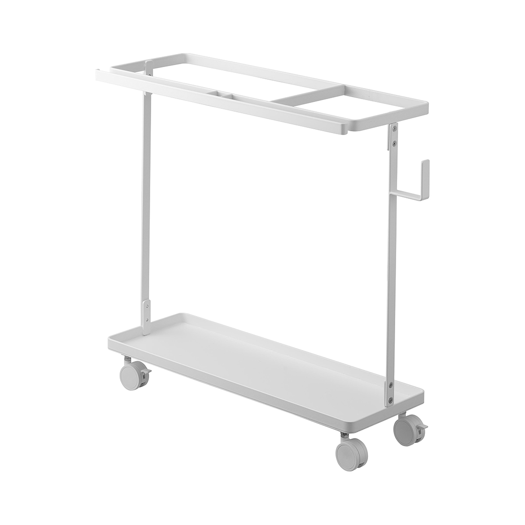 キャスター付きフィットネスグッズ収納ラック タワー ホワイト