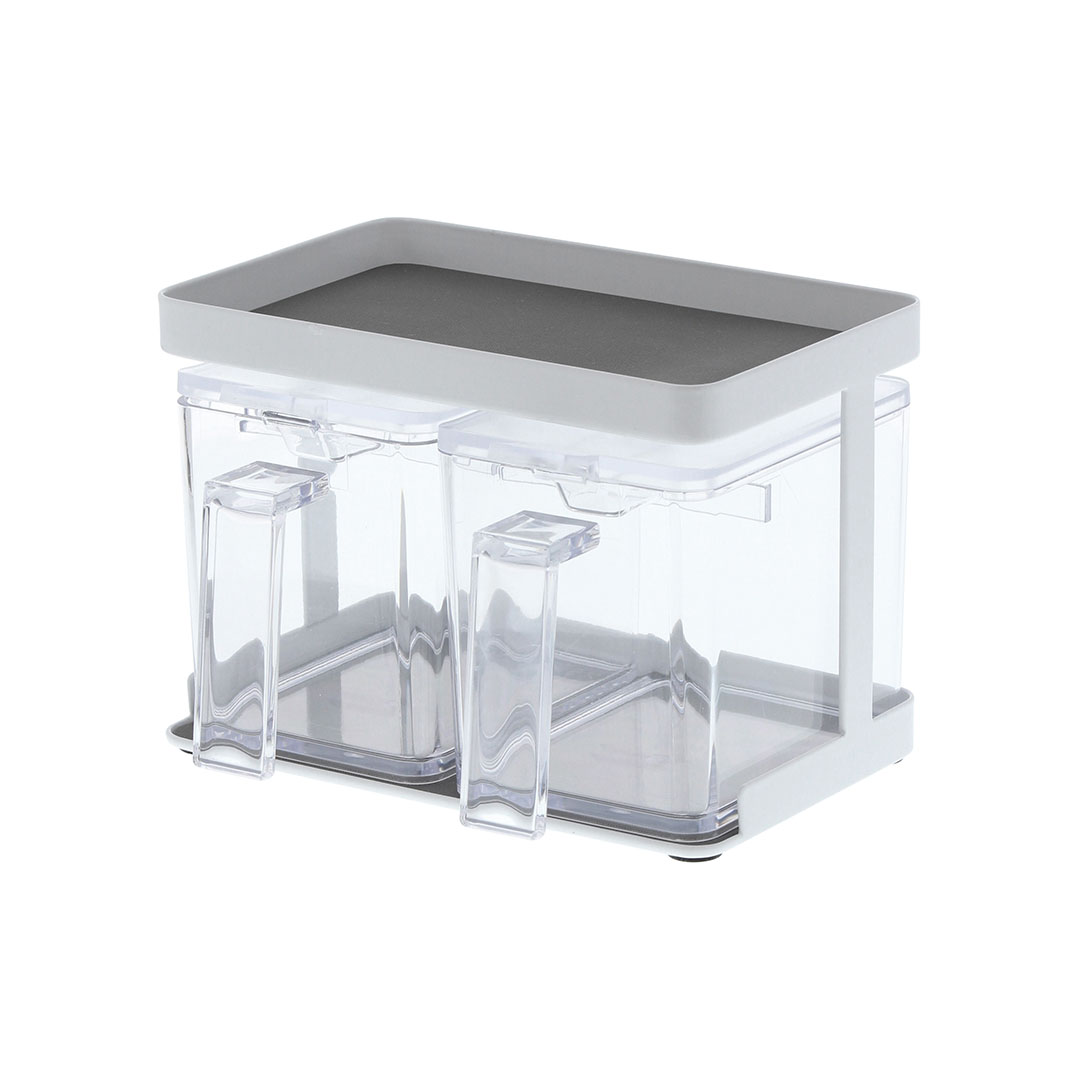 調味料ストッカー&ラック タワー 2個セット ホワイト