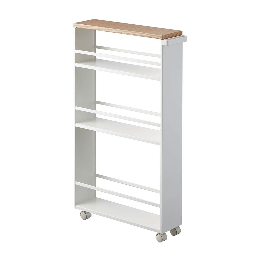 ハンドル付きスリムワゴン タワー ホワイト