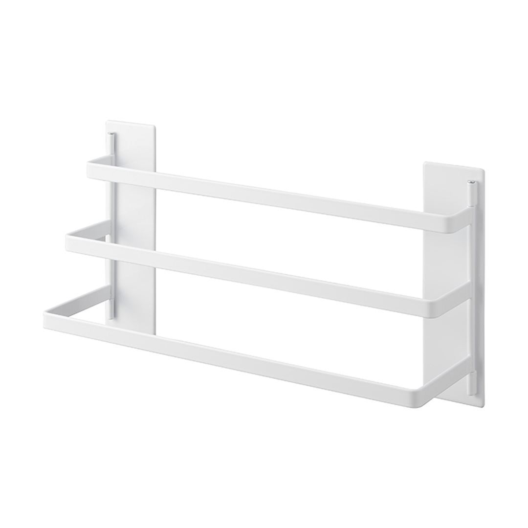 洗濯機前マグネットタオルハンガー タワー 3連 ホワイト