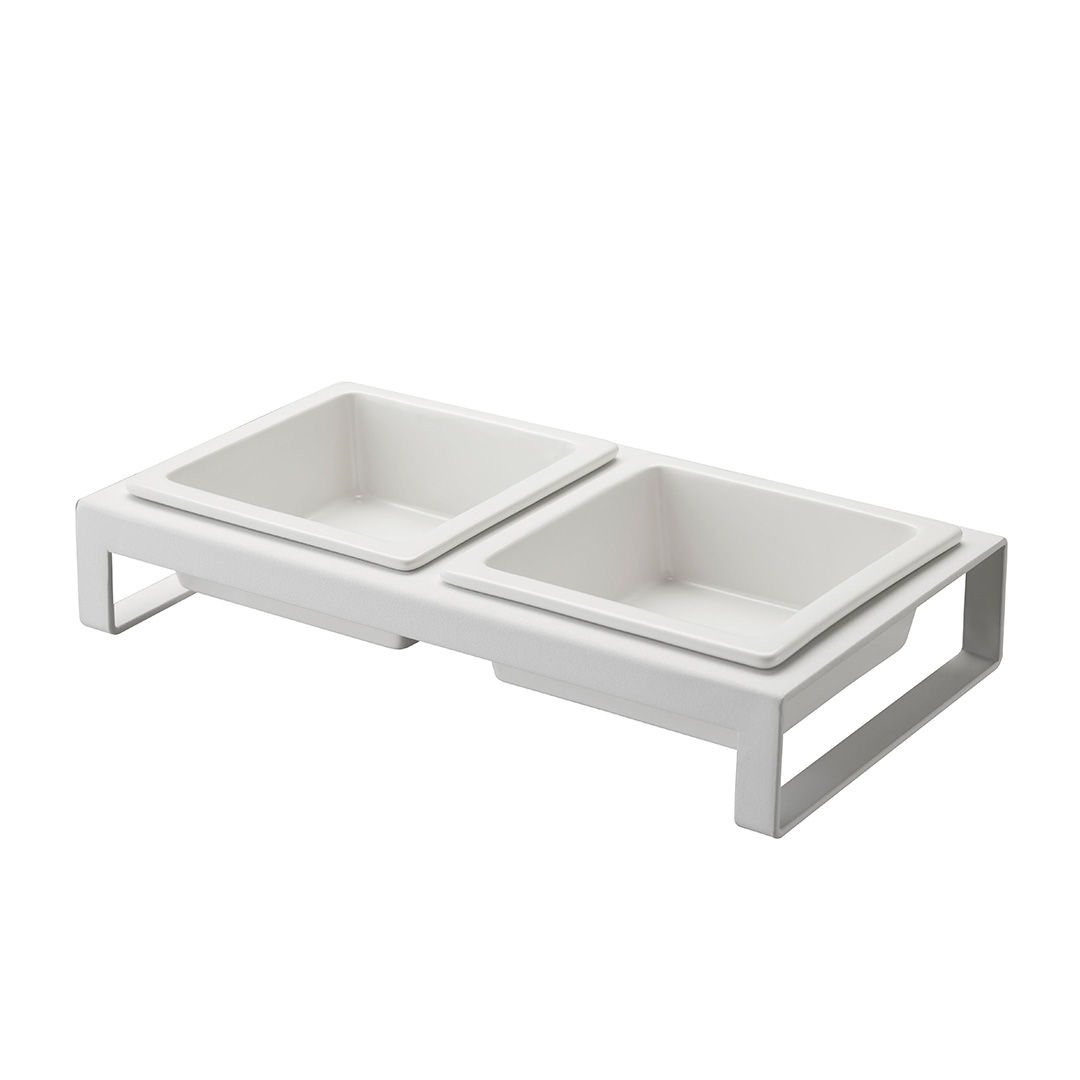 ペットフードボウルスタンドセット タワー ホワイト