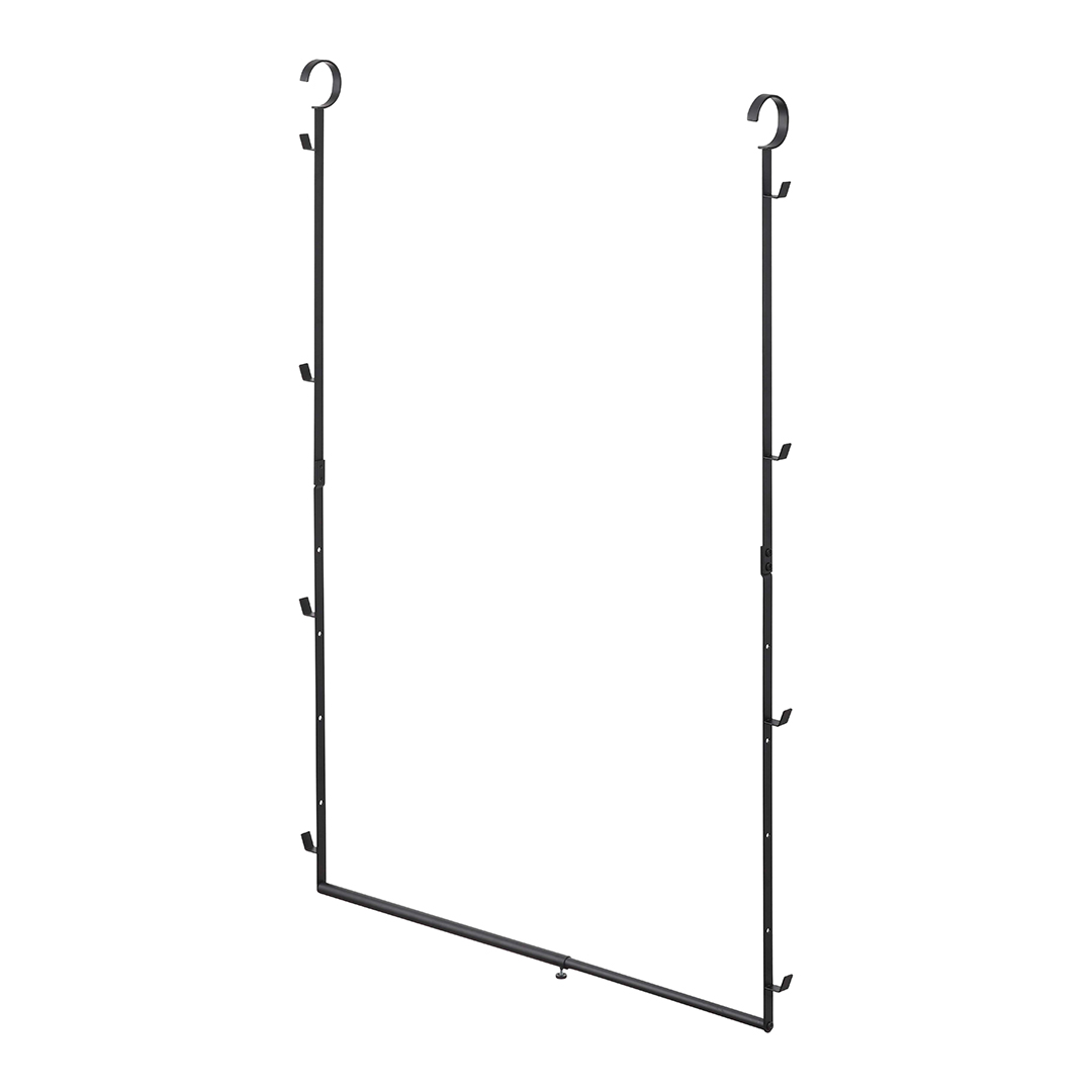 伸縮収納力アップ２段ハンガー スマート ブラック
