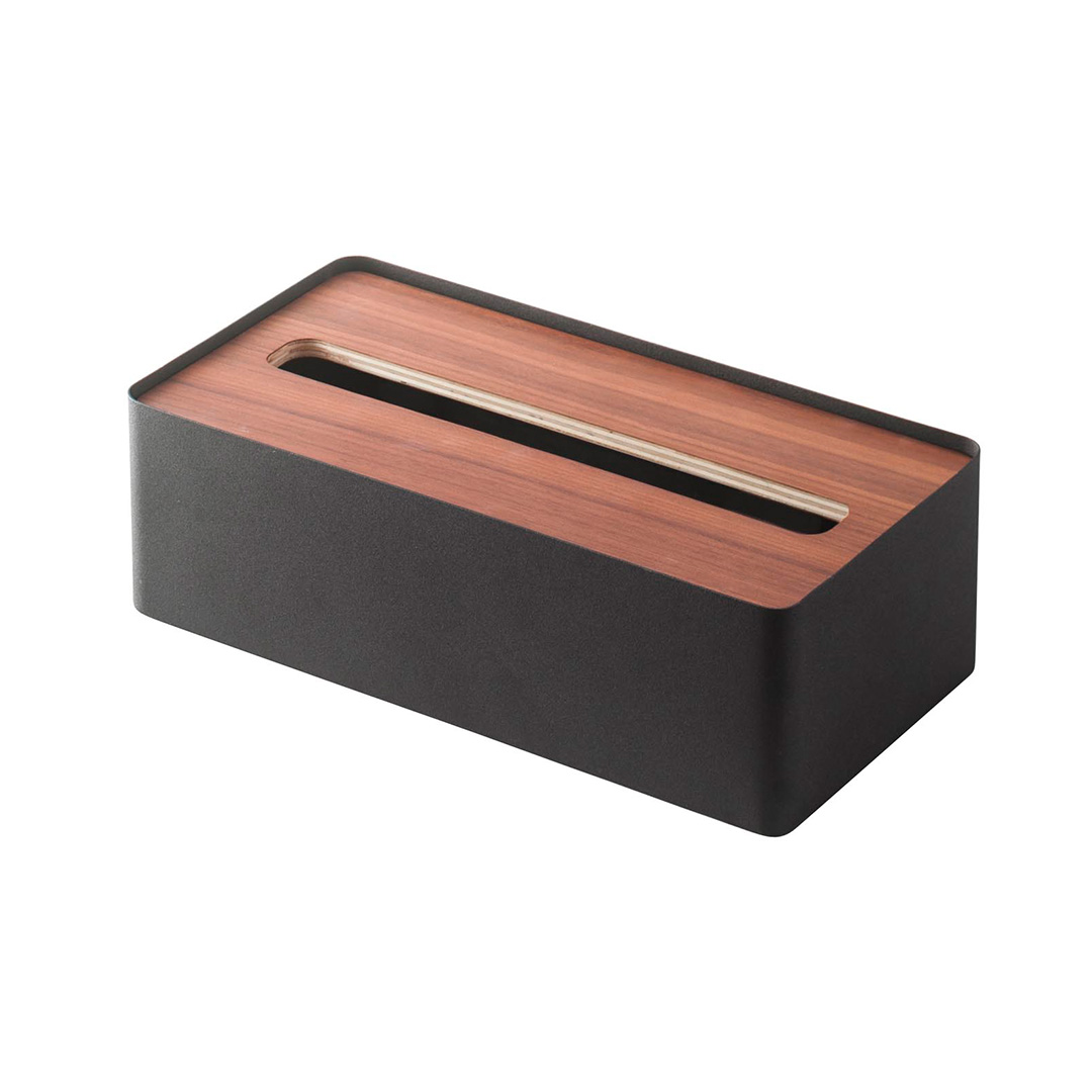 蓋付きティッシュケース リン L ブラウン