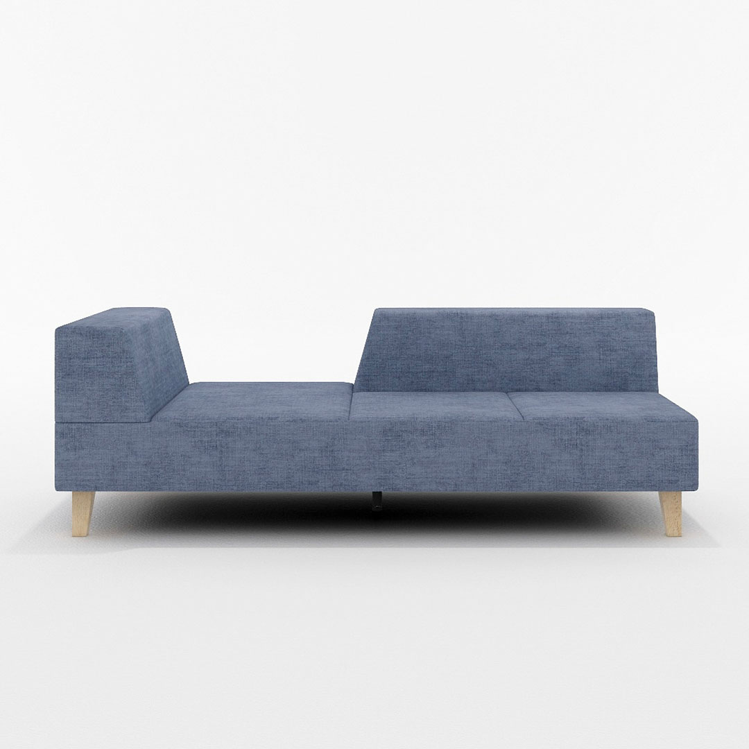 PIVO 2.5人掛け 右肘付(脚カラー:ナチュラル) GROUP4-HUブルーグレー