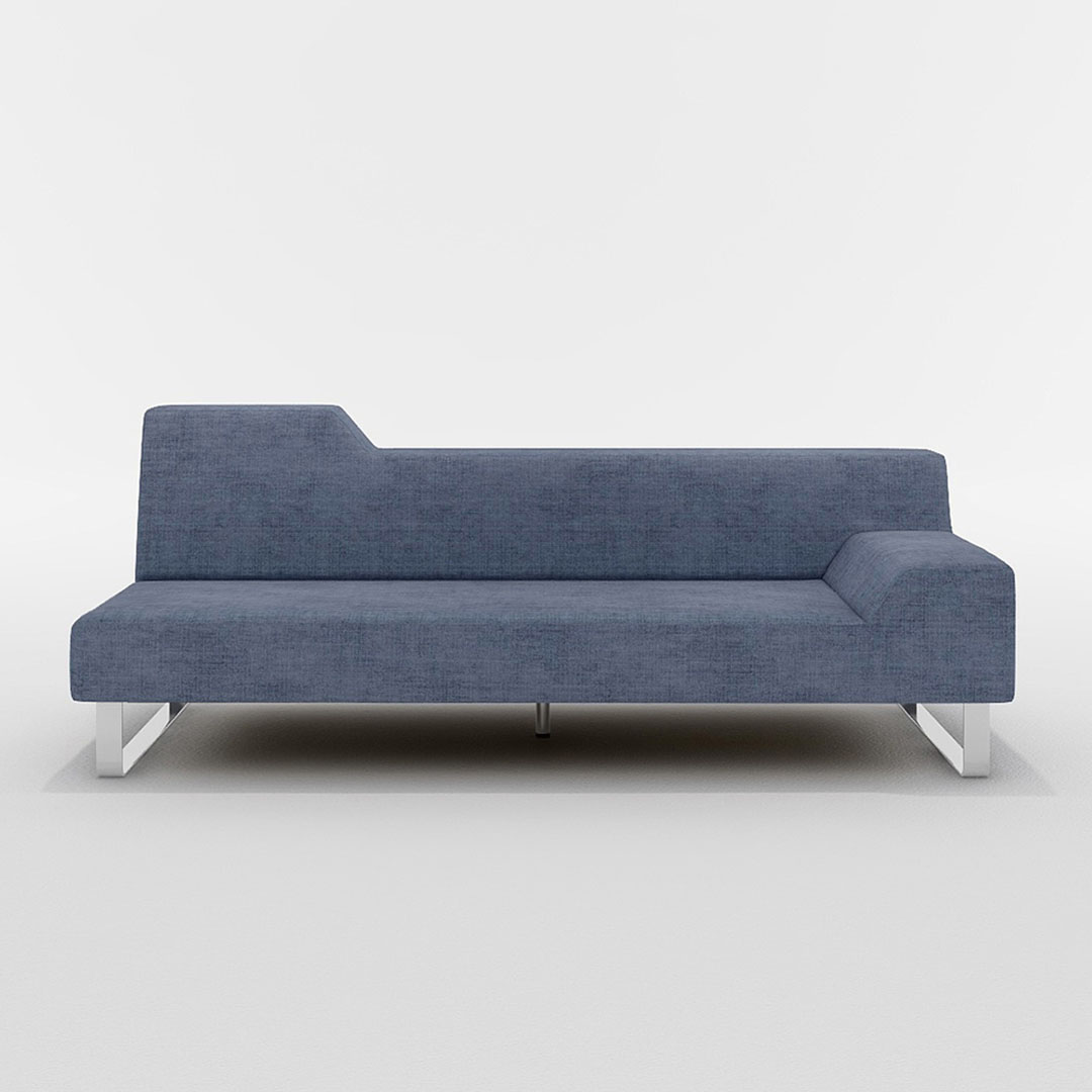 SIESTA 2.5人掛け 左肘付（脚カラー：クロムメッキ） GROUP4-HUブルーグレー