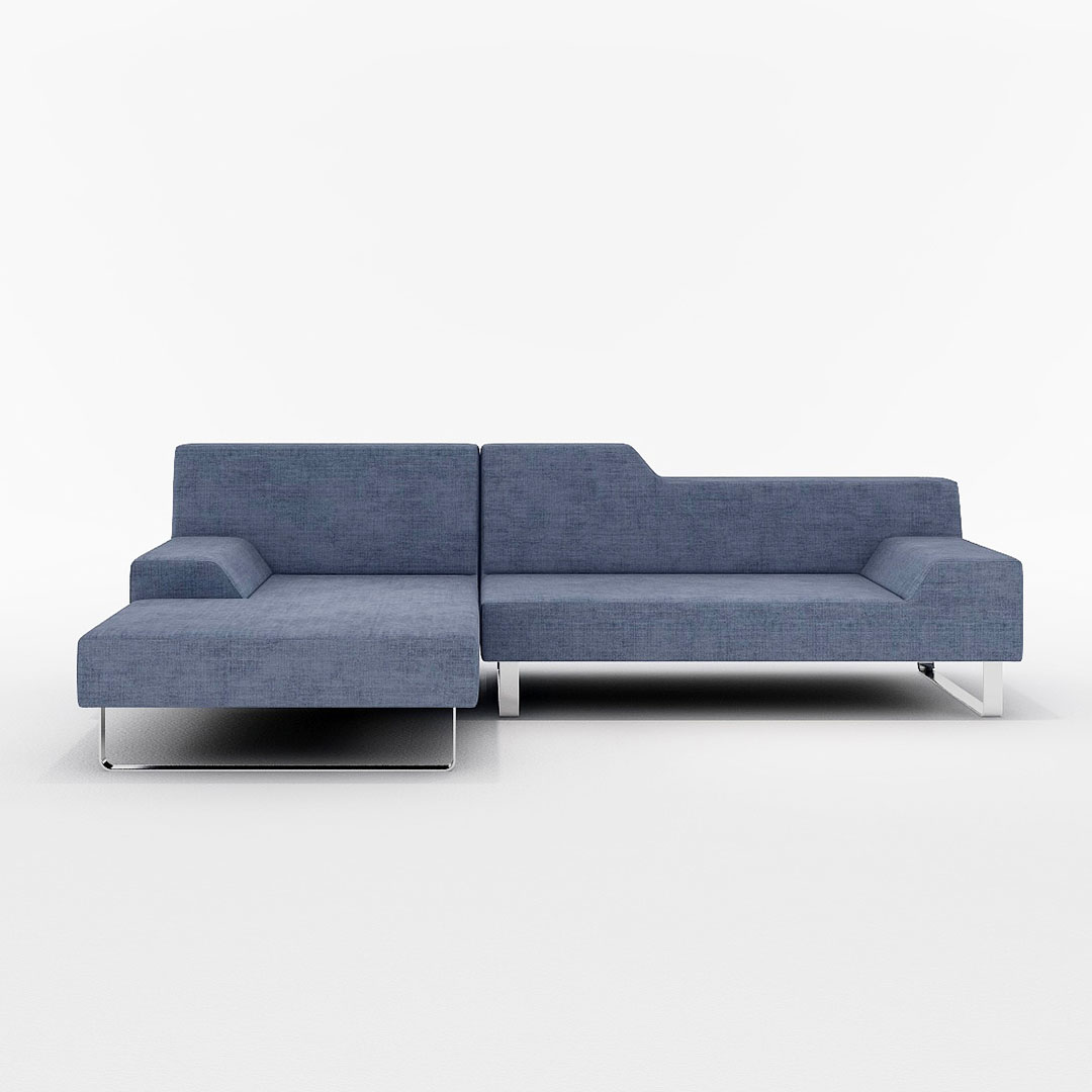 SIESTA カウチ 右側（脚カラー：クロムメッキ） GROUP4-HUブルーグレー