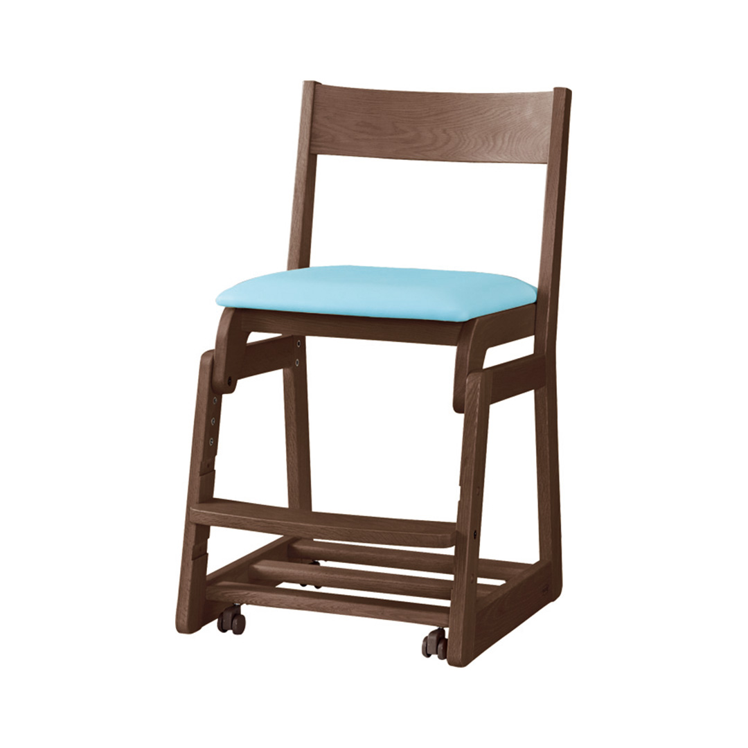 DSC-5308デスクチェア（脚カラー：カフェオーク） ブルー