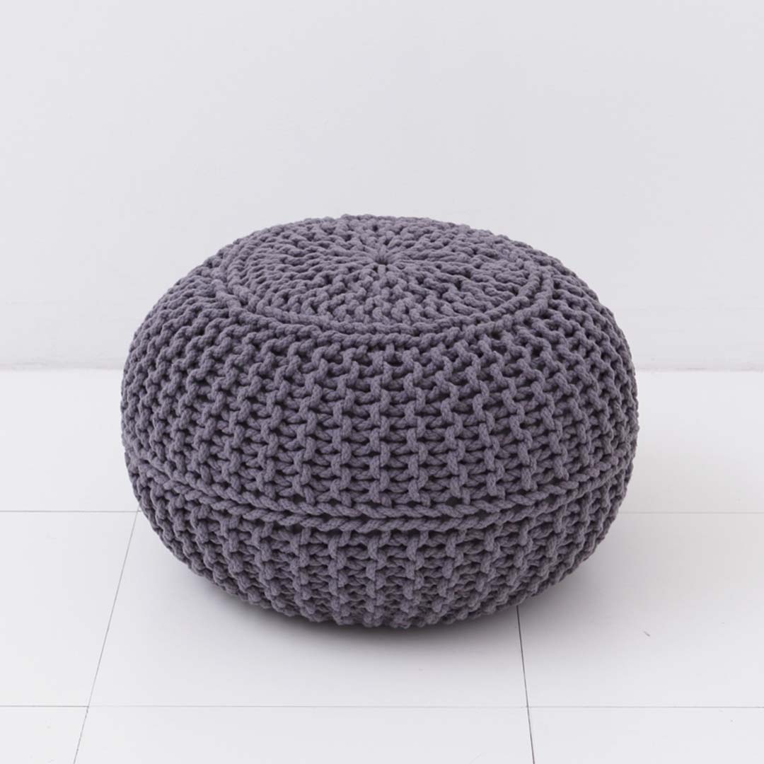 ニットプフ L ニュートラルグレー