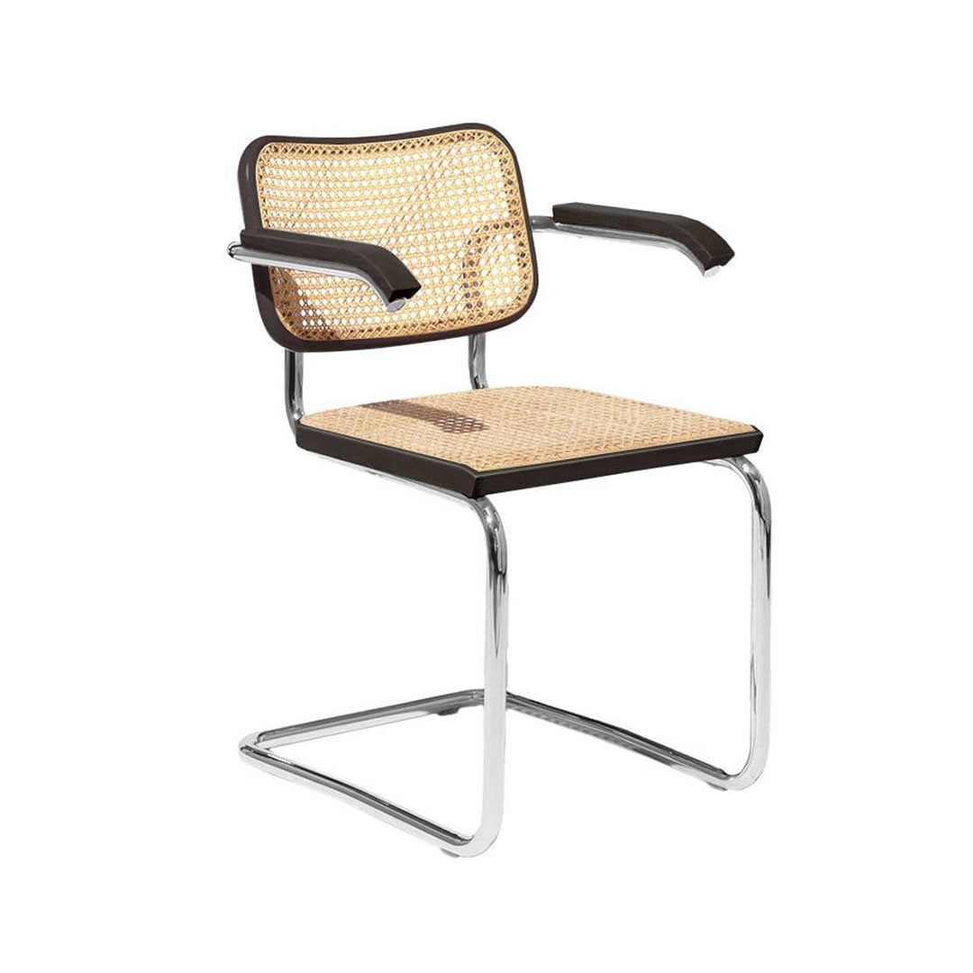 CESCA CHAIR アームチェア 籐張り ブラックビーチ(籐張:機械編み)