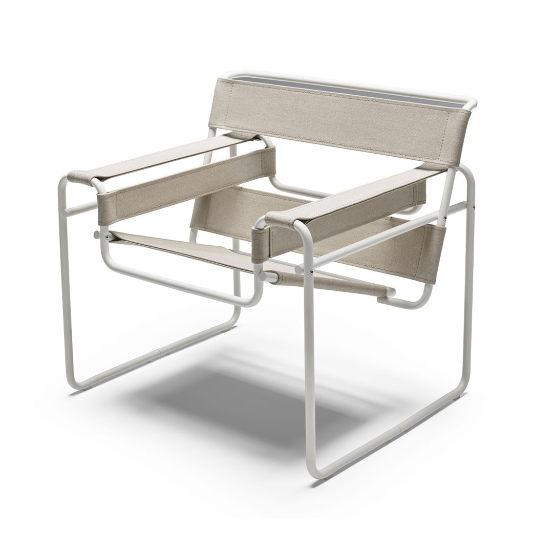 WASSILY LOUNGE CHAIR MATTE FRAME(脚カラー:ホワイト・ウルトラマット) ナチュラルキャンバス