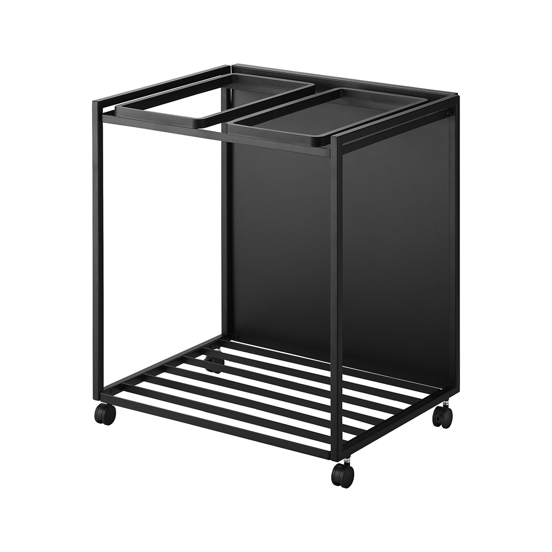 目隠し分別ダストワゴン タワー 45L 2分別 ブラック