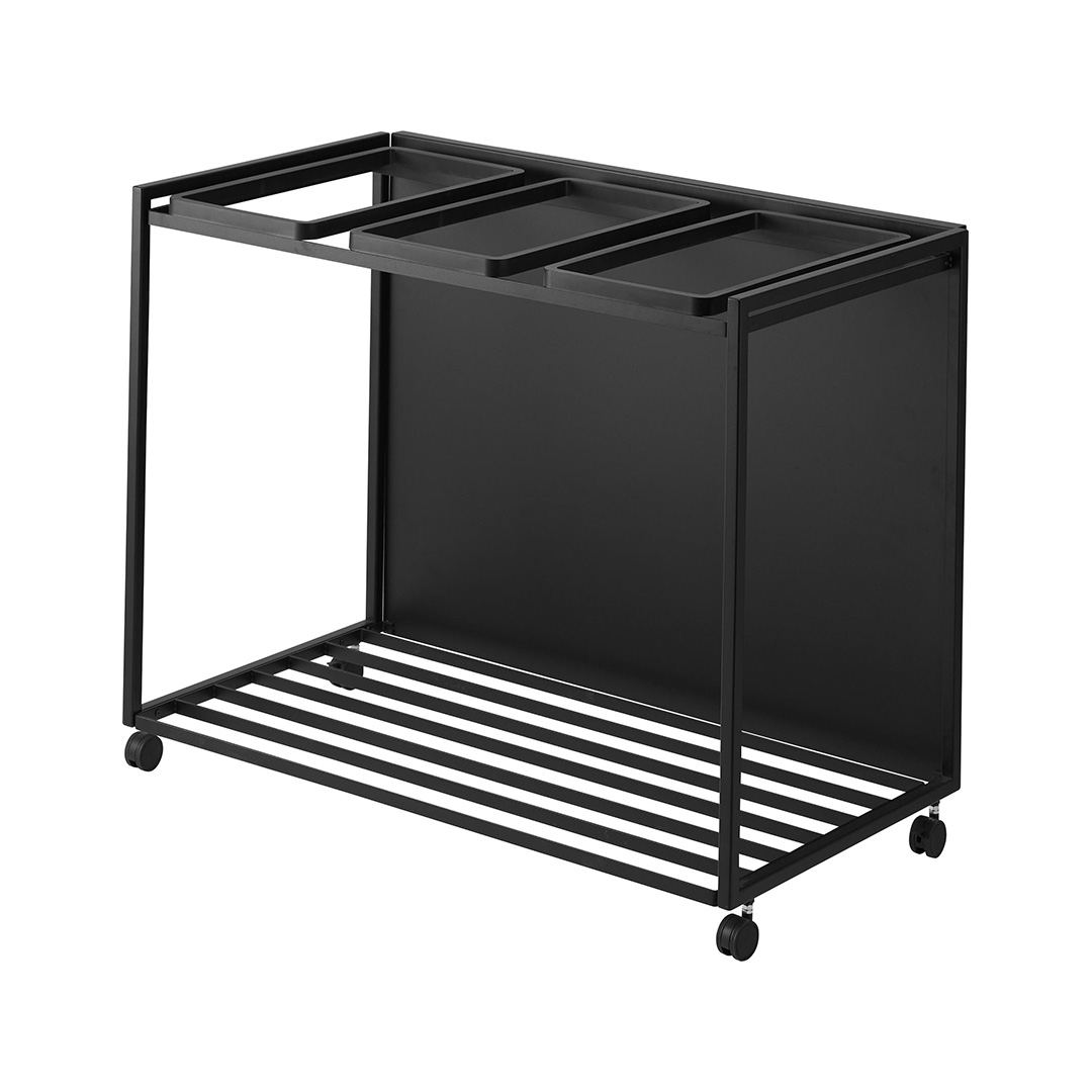 目隠し分別ダストワゴン タワー 45L 3分別 ブラック