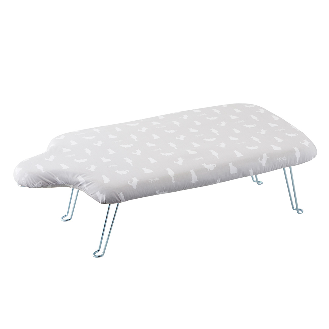 軽量人体型アイロン台 フック付き ネコプレス グレー