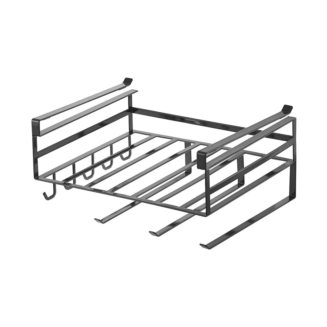 戸棚下多機能ラック タワー ブラック
