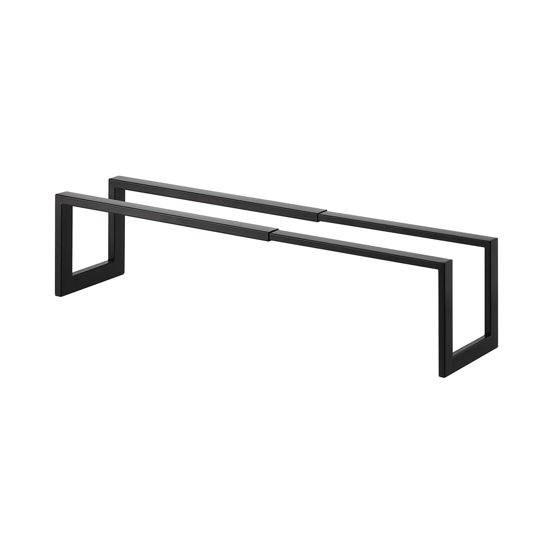 伸縮シューズラック ライン 1段 ブラック