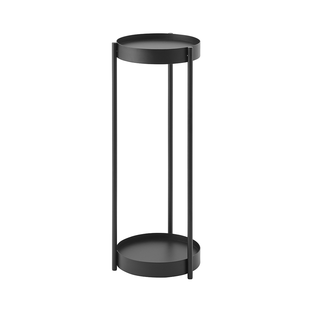 キャスター付きプランタースタンド タワー 2段 ブラック