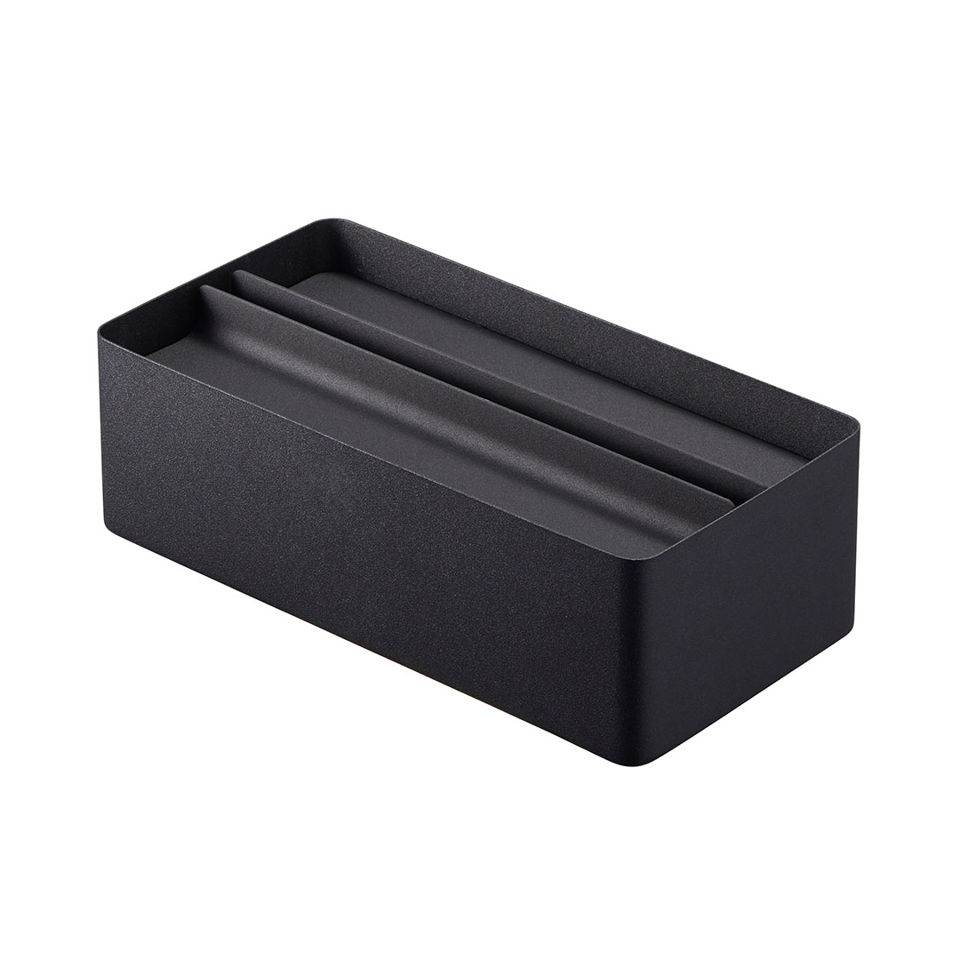 蓋付きペーパータオルケース タワー ブラック