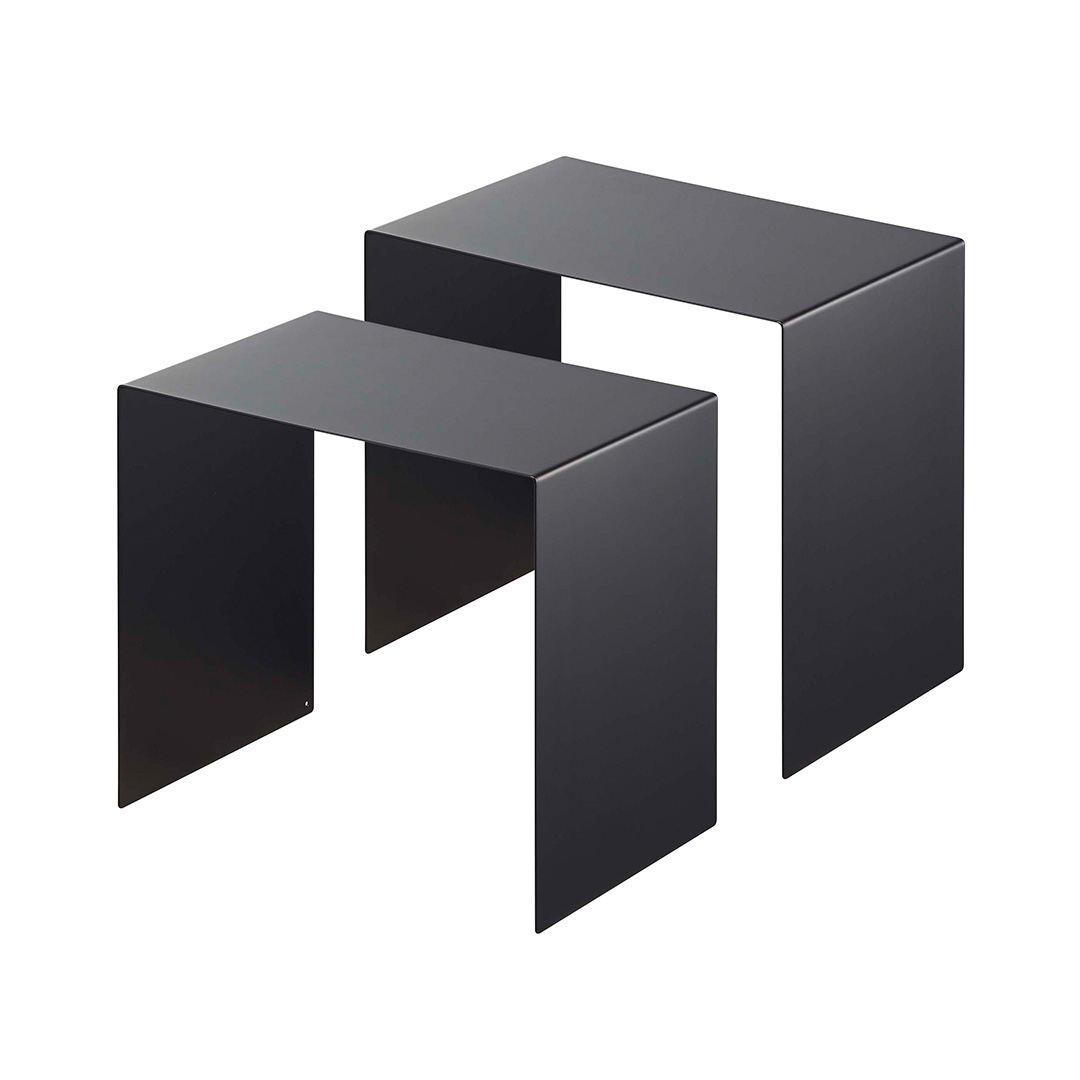 収納ボックス上ラック タワー 2個組 ブラック