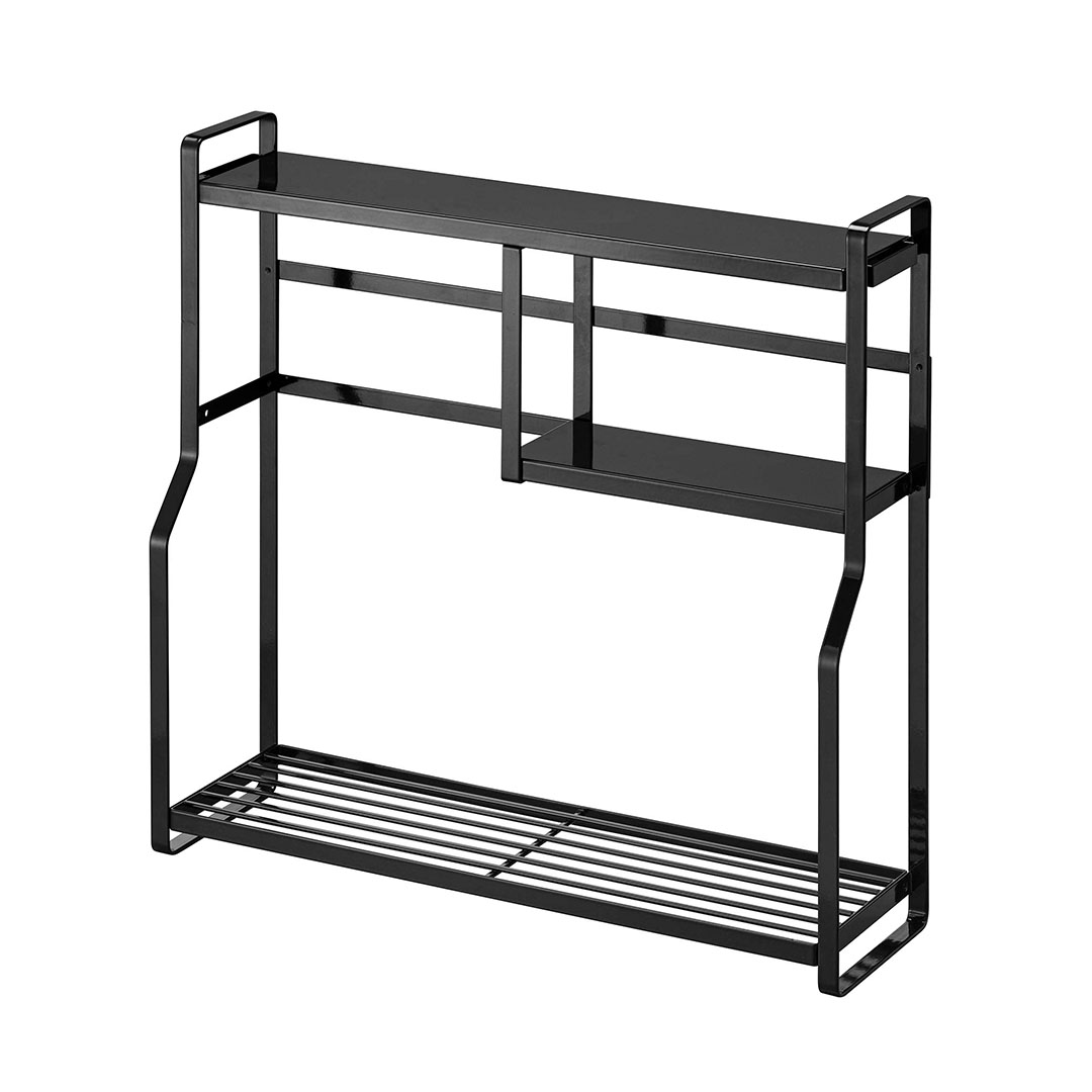 コンロサイドラック タワー ブラック