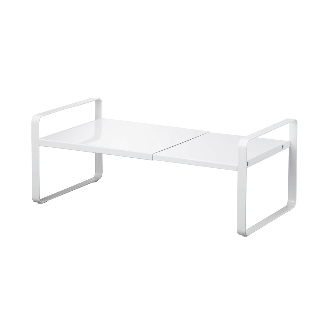 伸縮収納ラック タワー 2段 ブラック