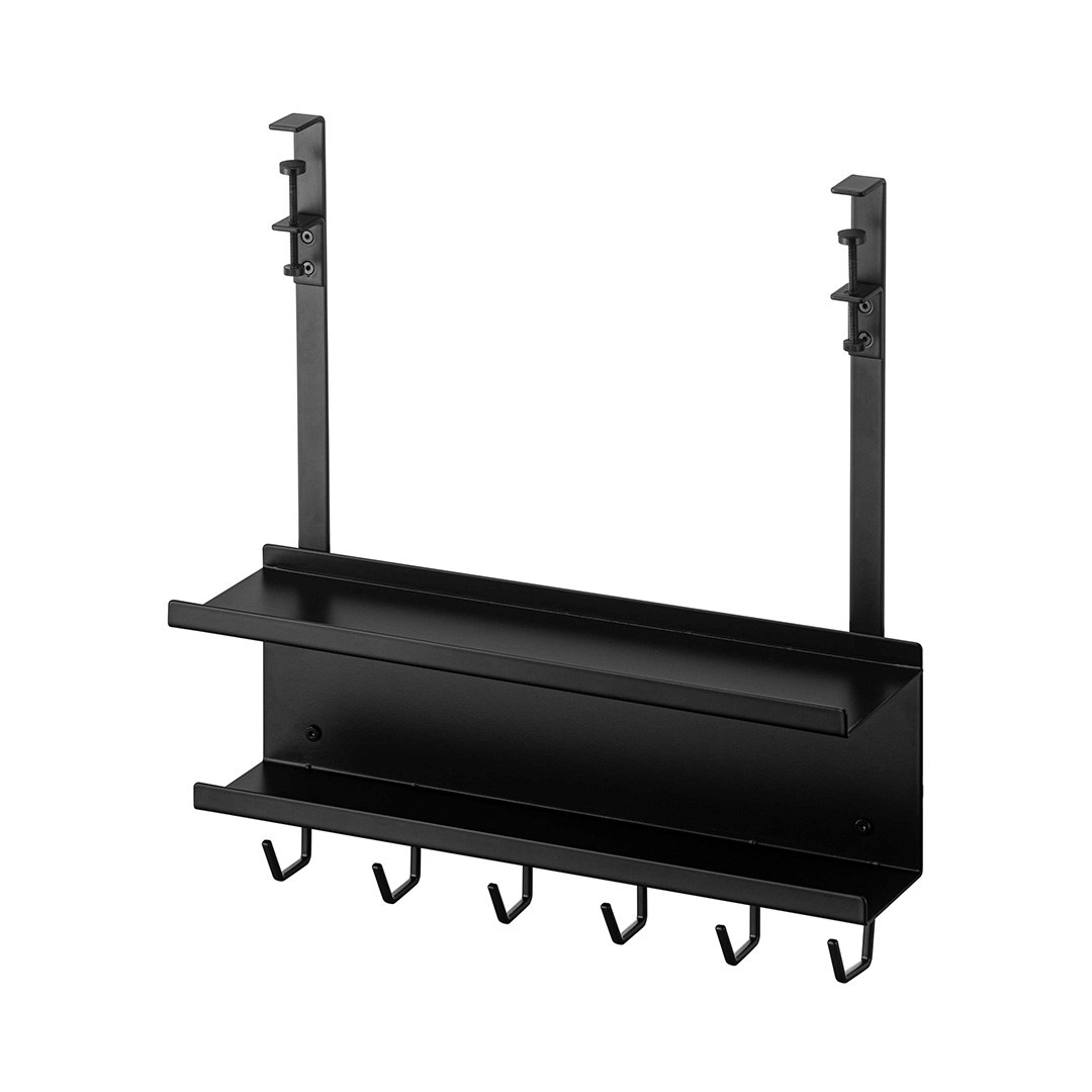 デスク下 ケーブル＆ルーター収納ラック スマート ブラック