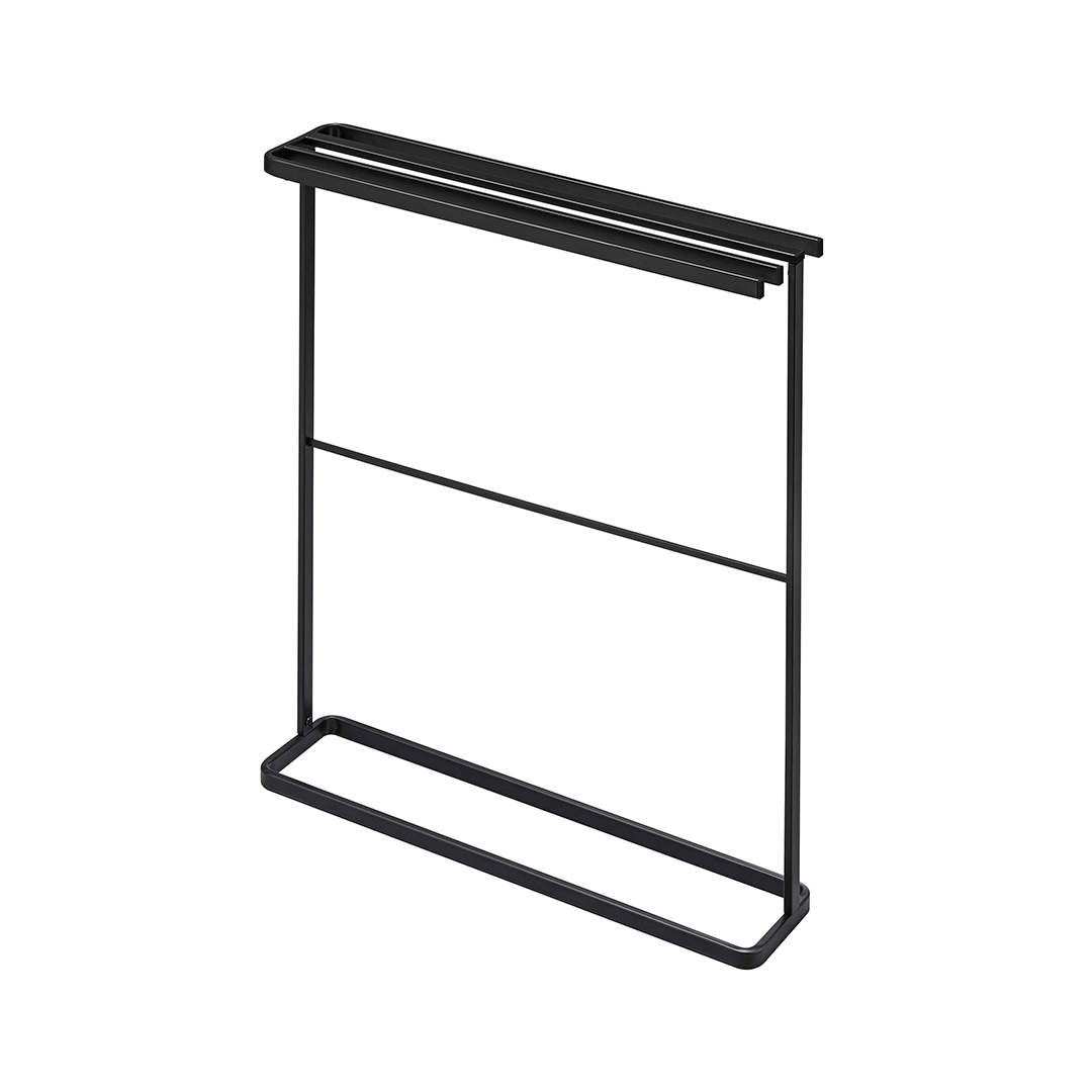 横から掛けられるバスタオルハンガー タワー スリム ブラック
