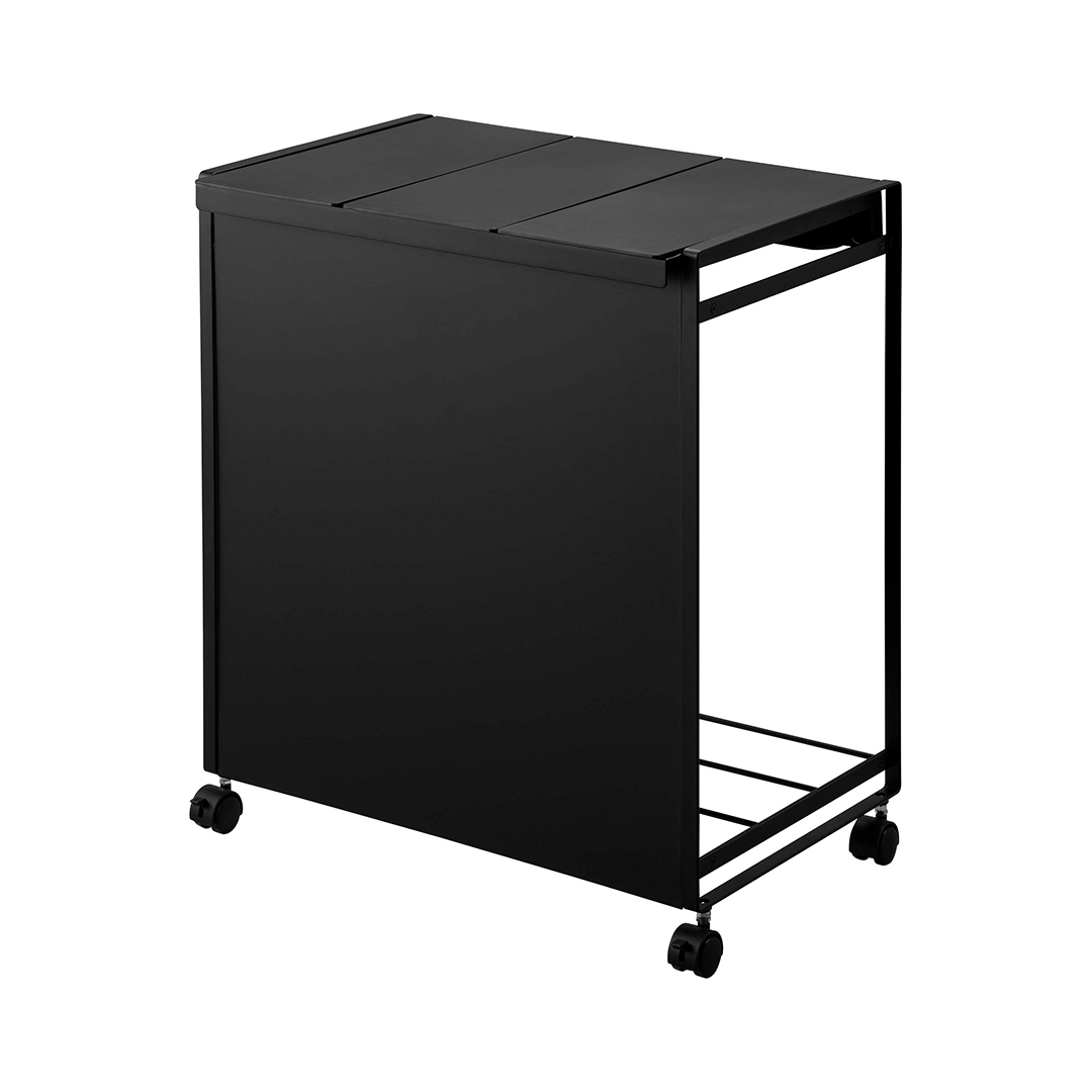 蓋付き目隠し分別ダストワゴン タワー 3分別 ブラック