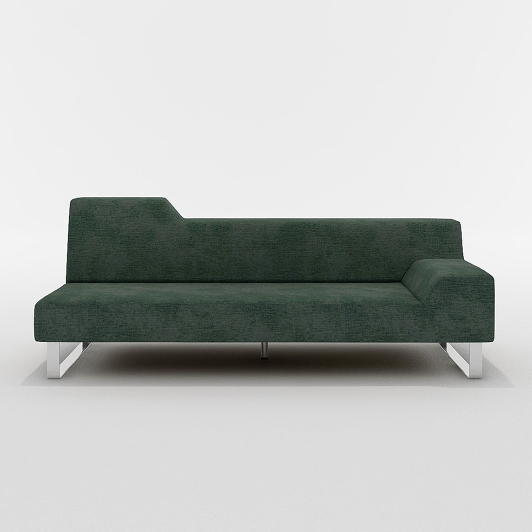 SIESTA 2.5人掛け 左肘付(脚カラー:クロムメッキ) GROUP4-HUダークグリーン