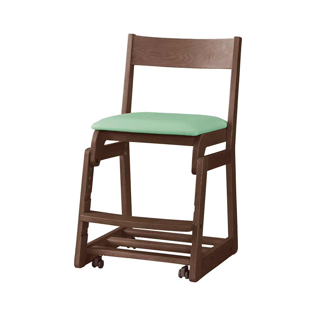 DSC-5308デスクチェア（脚カラー：カフェオーク） グリーン