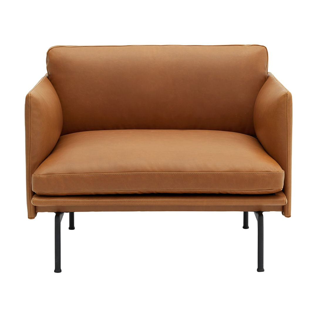 OUTLINE CHAIR(脚カラー:ブラック) リファインレザーコニャック