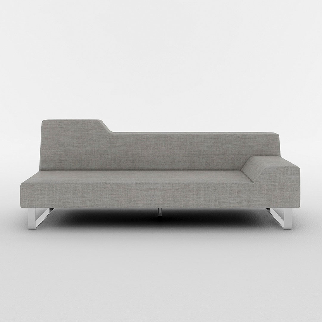 SIESTA 2.5人掛け 左肘付(脚カラー:クロムメッキ) GROUP4-HUグレー