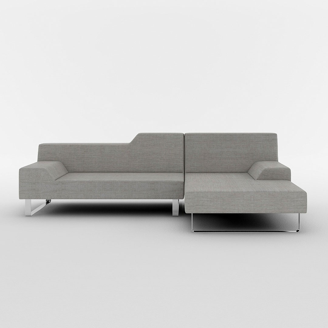 SIESTA カウチ 左側(脚カラー:クロムメッキ) GROUP4-HUグレー