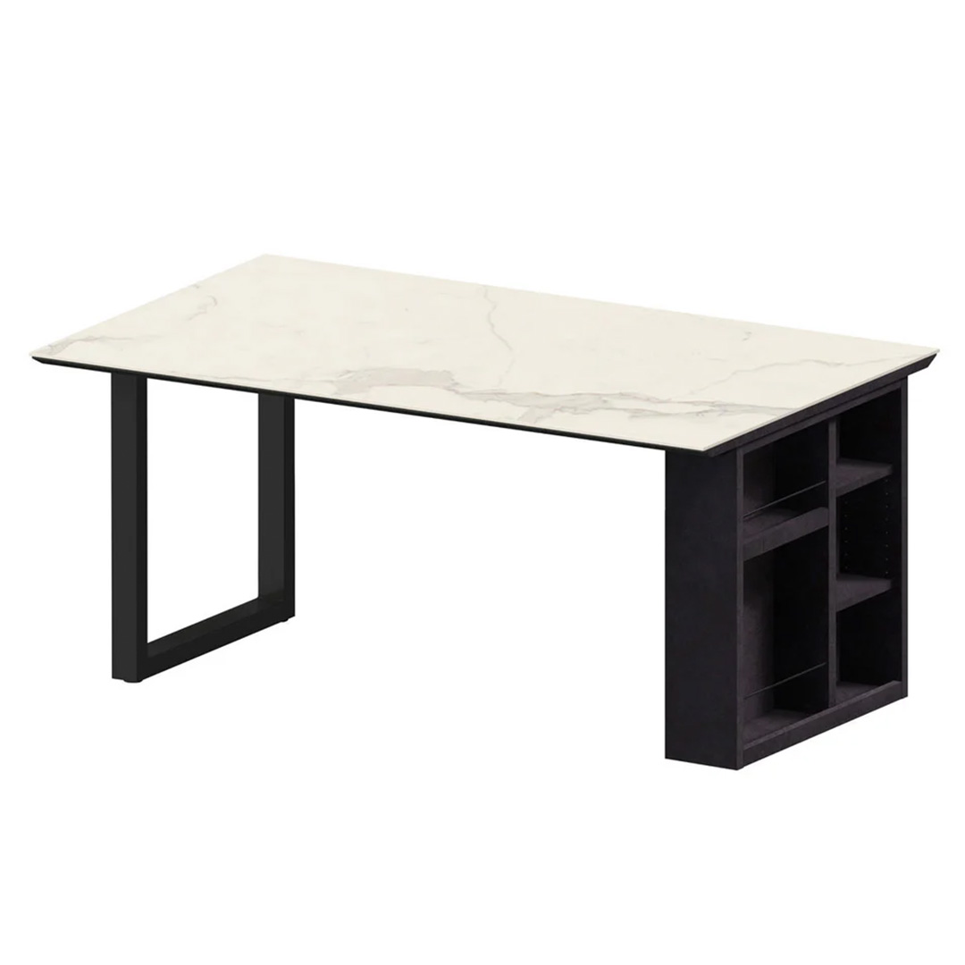 レグル ダイニングテーブル エンドボックス ブラック(W135) Lカルカッタ