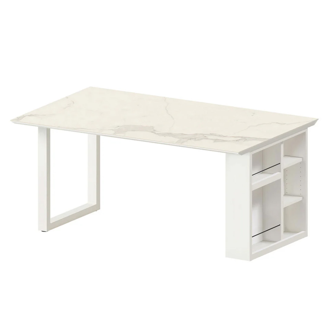 レグル ダイニングテーブル エンドボックスホワイト（W135） Lカルカッタ