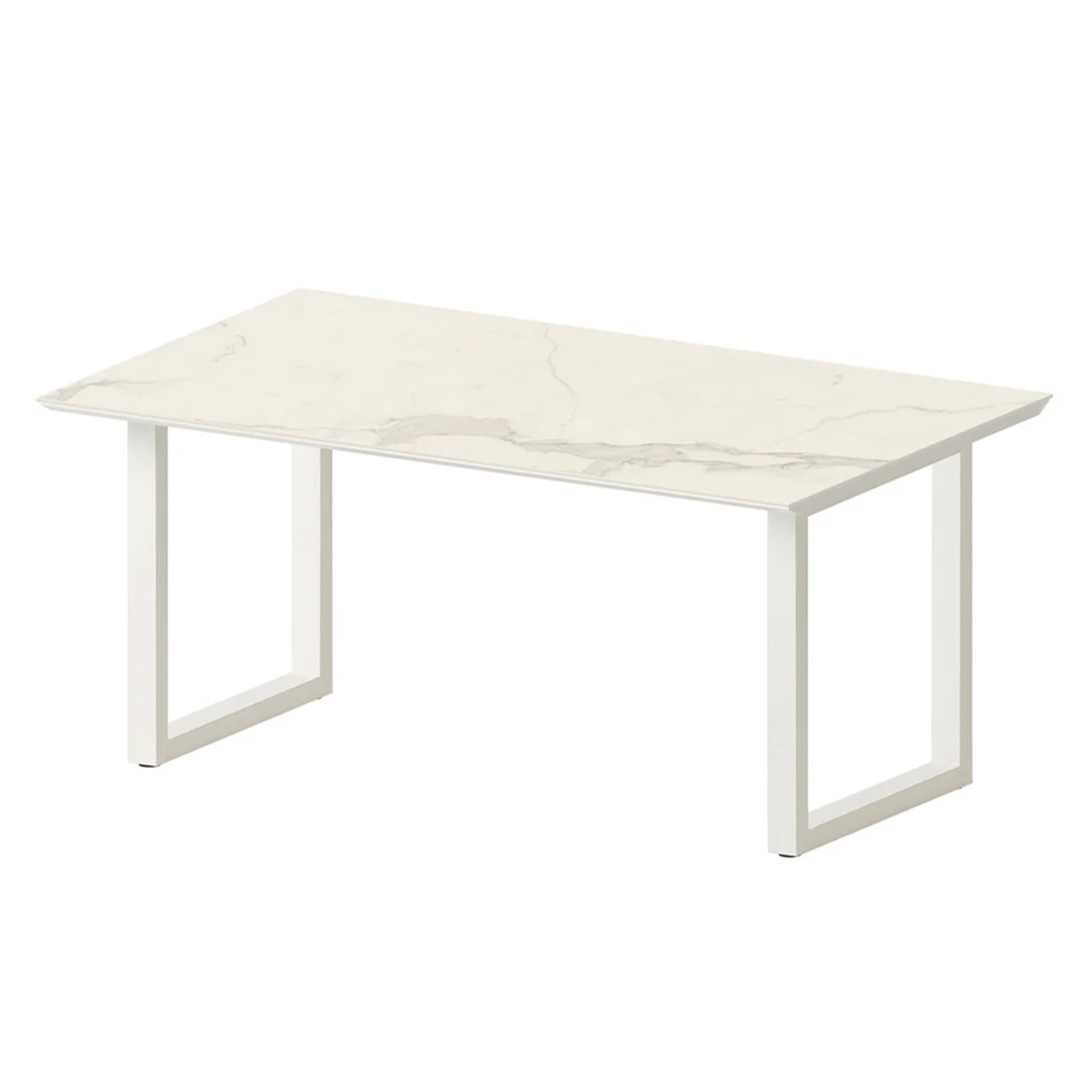 レグル ダイニングテーブル スクエア脚 ホワイト(W135) Lカルカッタ