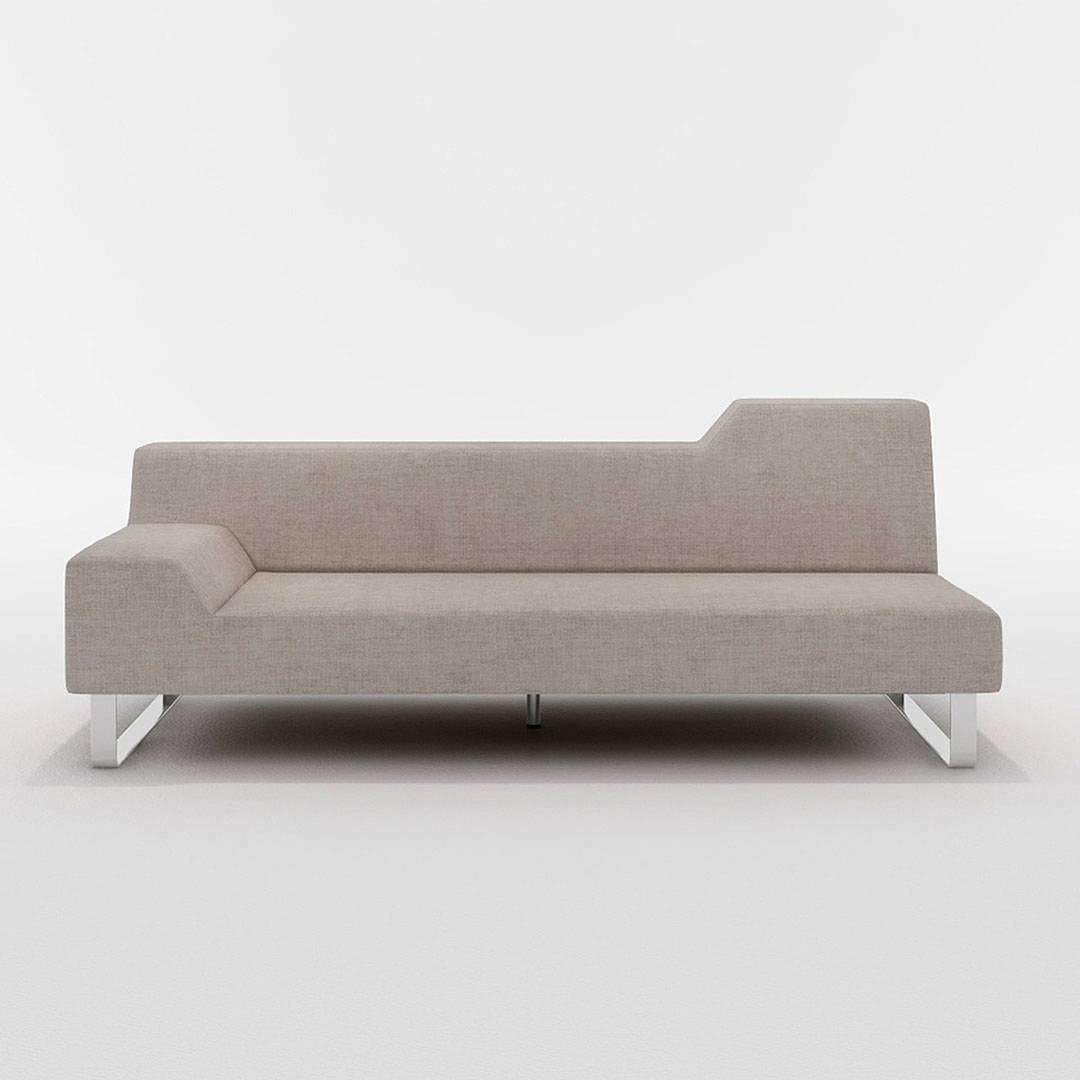 SIESTA 2.5人掛け 右肘付（脚カラー：クロムメッキ） GROUP4-HUサンドベージュ