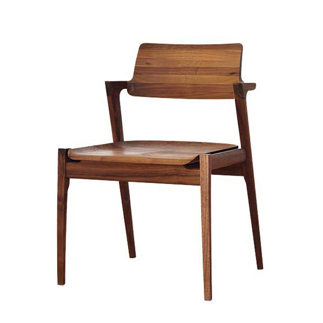 Koti アームレスチェア 板座（脚カラー：ウォールナット）