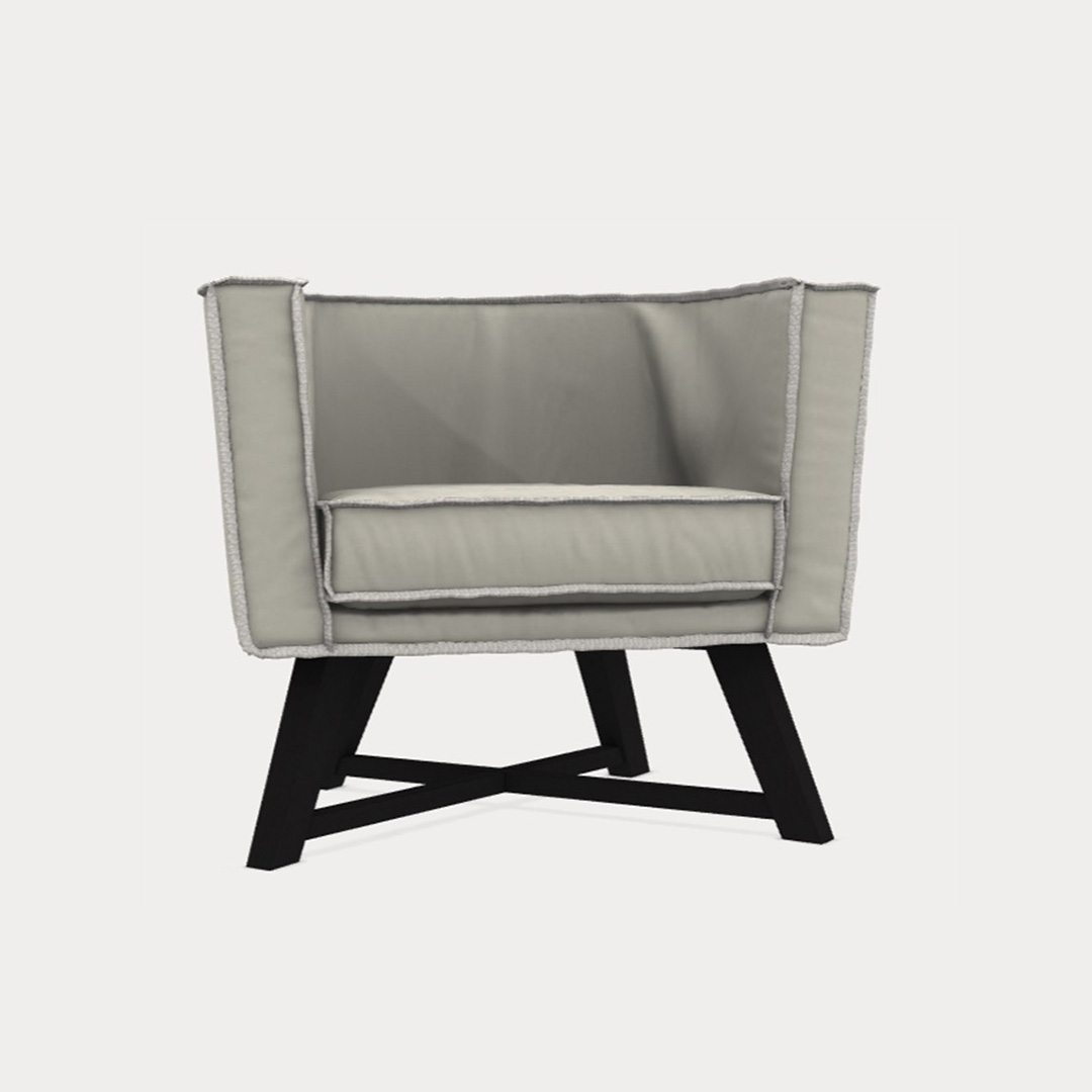 GRAY08ラウンジチェア（脚カラー：ブラック）