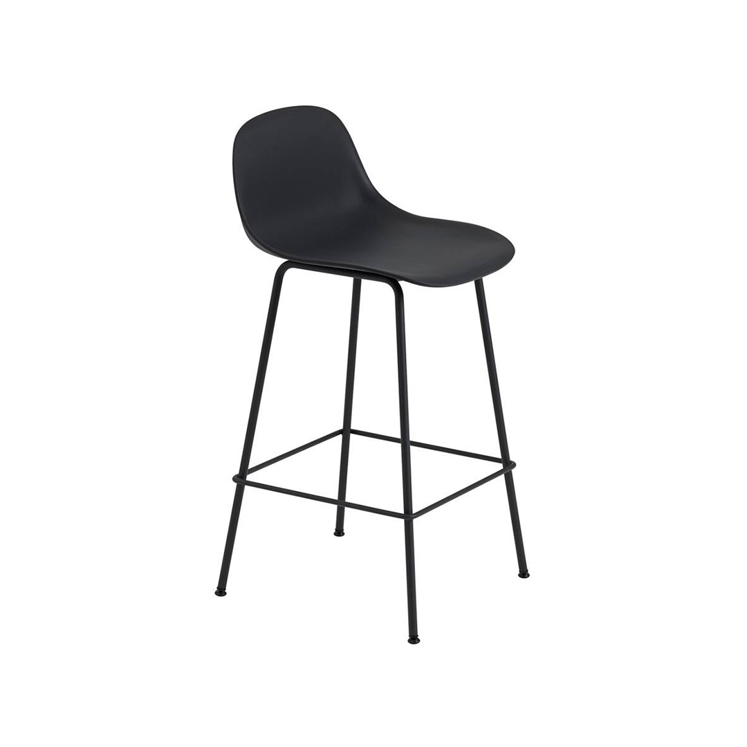 FIBER COUNTER STOOL BACKREST / TUBE BASE SH65（脚カラー：ブラック）