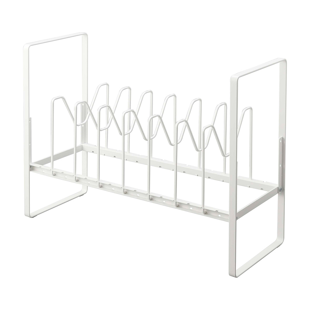 シンク下高さ調整鍋蓋＆フライパン収納ラック 2段 タワー